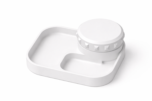 Rolling Tray with Built-In Grinder Attachment
